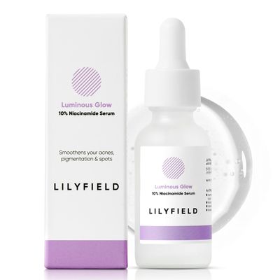 LILYFIELD Luminous Glow Serum With 10 Niacinamide. Smoothen Acne, Pigmentation &amp; Spots. Enlarged Pores, Uneven Skin Tone, Brighten, for Sensitive Skin.Korean Skin care 30ml, 1 fl. oz