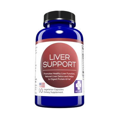 MD.LIFE Liver Support - Supplement with Artichoke, Dandelion, Milk Thistle &amp; Proteolytic Enzymes 90 Count