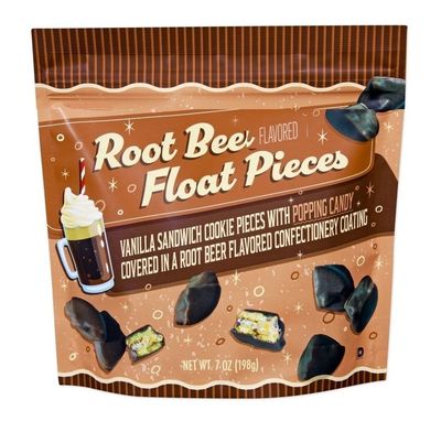 Rootbeer Float Pieces Vanilla Sandwich Cookies Pieces with Popping Candy 7oz198g - Pack of 1