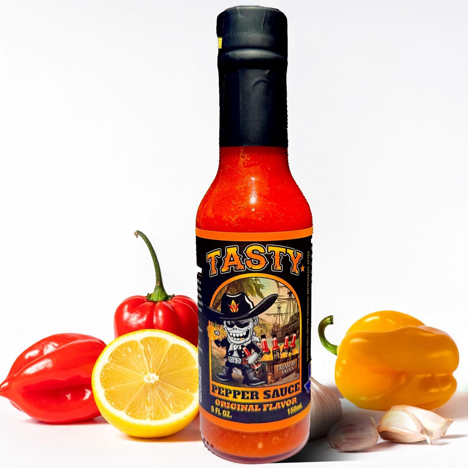 Tasty Pepper Sauce 1 Scotch Bonnet Hot Sauce 30K SHU Gourmet Caribbean Style Balanced Heat to Enhance Flavor Small Batch Crafted All-Natural for Wings, Tacos, BBQ, Grilling, Seafood &amp; More