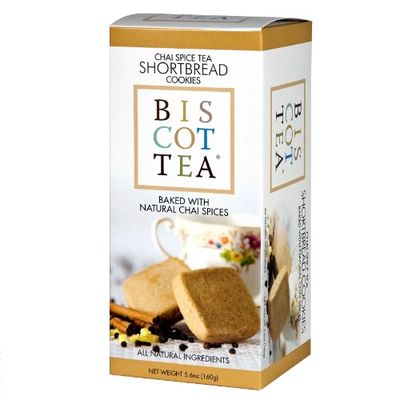 BISCOTTEA Chai Tea Shortbread Cookies 8 Cookies