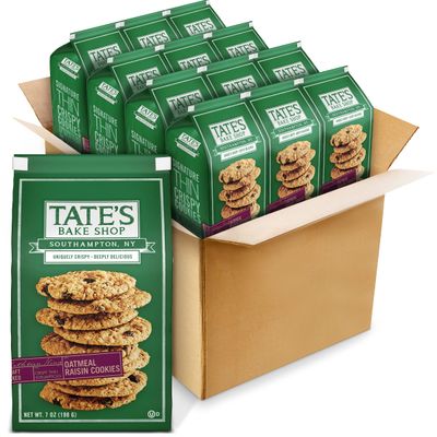 Tate&#39;s Bake Shop All Natural Cookie, Oatmeal Raisin, 12Count Pack Of 12
