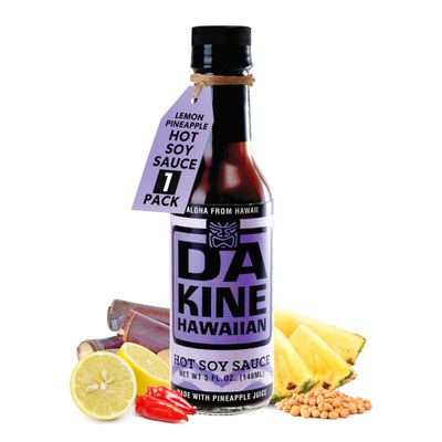 Da Kine Hawaiian Hot Soy Sauce, Premium Gourmet Hot Sauce Made in Small Batches, Vegan &amp; Vegetarian Hot Sauce, Pineapple, Adds Gourmet Flair to Dishes - 5 fl. oz. Hot Soy 1-Pack