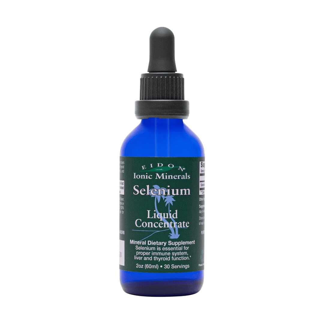 Eidon Ionic Minerals Liquid Selenium, Selenium Drops, Sodium Selenate Supplement, Support Liver Health and Thyroid Function, Immune System Support, 2 oz