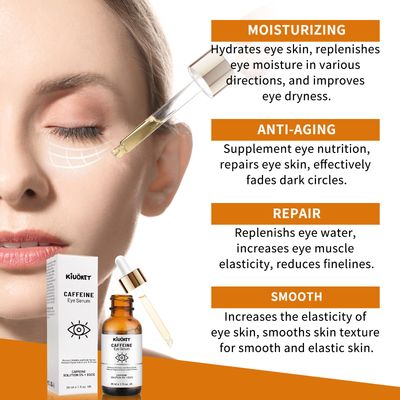 Caffeine Eye Serum with EGCG, 5 Caffeine Solution for Eyes Reduces Pigmentation and Puffiness, Under Eye Serum for Dark Circles, Wrinkles and Fine Lines for All Skin Types, 1 OZ