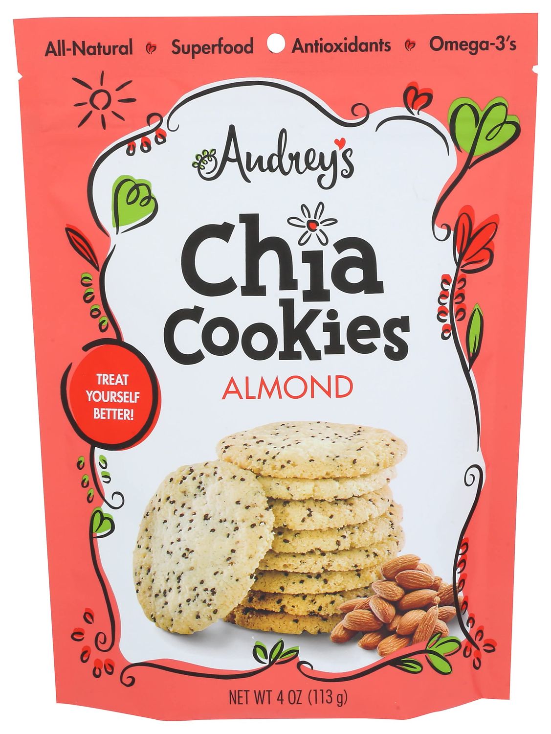 AUDREYS CHIA Chia Almond Cookies, 4 OZ