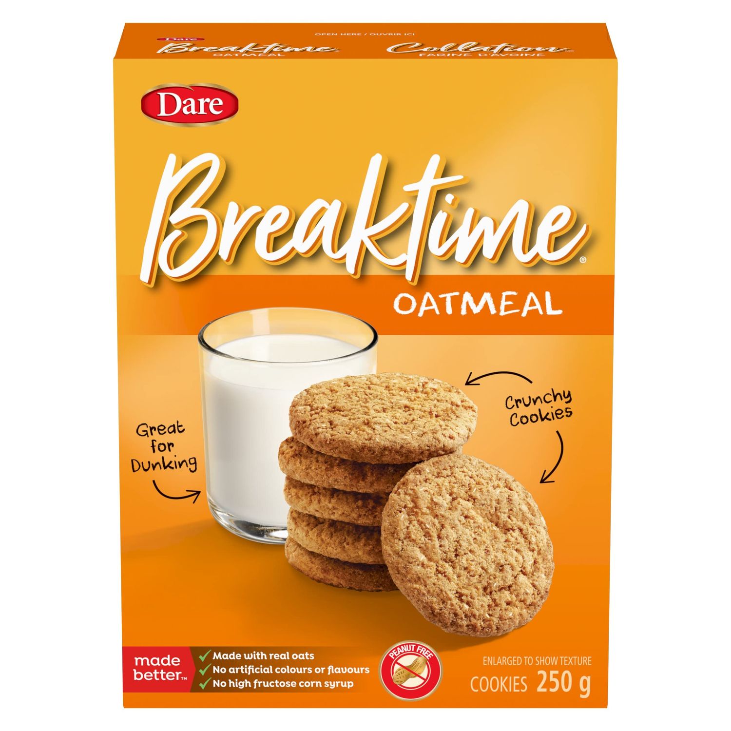 Breaktime Oatmeal - Cookies with Real Whole Grain Oats 250g Unit Pack&#39;