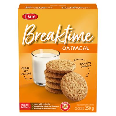Breaktime Oatmeal - Cookies with Real Whole Grain Oats 250g Unit Pack&#39;
