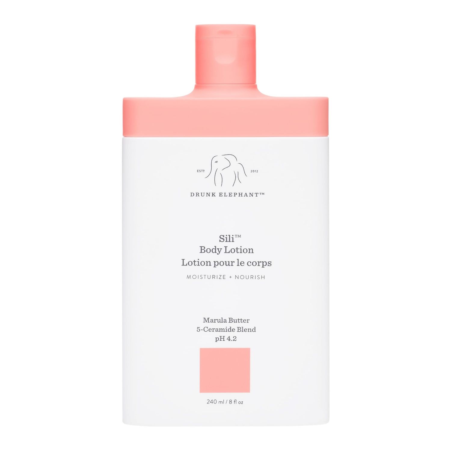 Drunk Elephant Sili Body Lotion - 240 ml8 fl oz - Lightweight Daily Lotion - Clean Clinical Skincare - Cruelty-Free - Dermatologist Tested - Free of Essential Oils, Silicones, and Fragrance