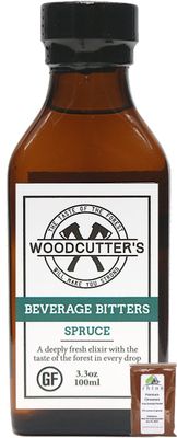 Woodcutter&#39;s Bitters, Spruce Beverage Bitters, A Deeply Refreshing Elixir With The Taste of The Forest In Every Drop, 3.3 oz Includes-Free Cinnamon from Rhino Fine Foods.071 oz