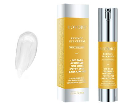 YOYORY Retinol Under Eye Cream for Dark Circles and Puffiness, Eye Bags, Wrinkles Fine Lines Skin Care Hydrates &amp; Lifts Gold0.41 Fl Oz