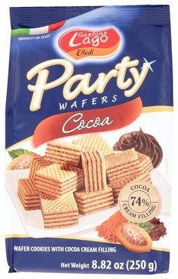 Gastone Lago Party Wafers Chocolate Cream Filling 8.82 oz, 250g Pack of 1