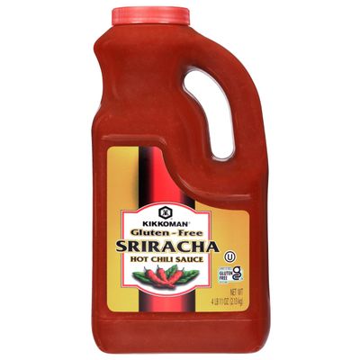 Kikkoman Gluten-Free Sriracha Hot Chili Sauce, Asian-Style Hot Sauce - Great for Sandwiches, Wraps, Pasta, Noodles, Sushi, Poke - with No Artificial Colors - 4 lb 11 OZ