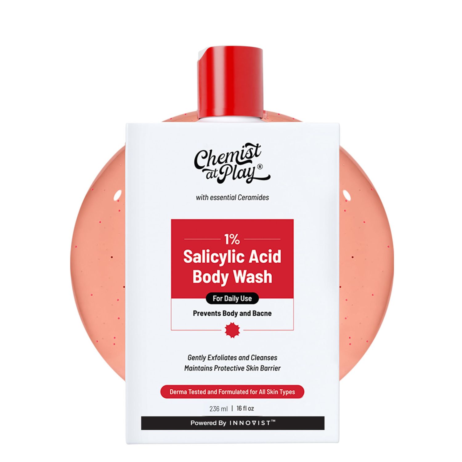 Chemist at Play 1 Salicylic Acid Body Wash Helps Prevent Back &amp; Body Acne Smoothens Bumpy Texture For Sweaty Oily Normal And Dry Skin Paraben And SLS Free Suitable For Men And Women 7.9 Ounce
