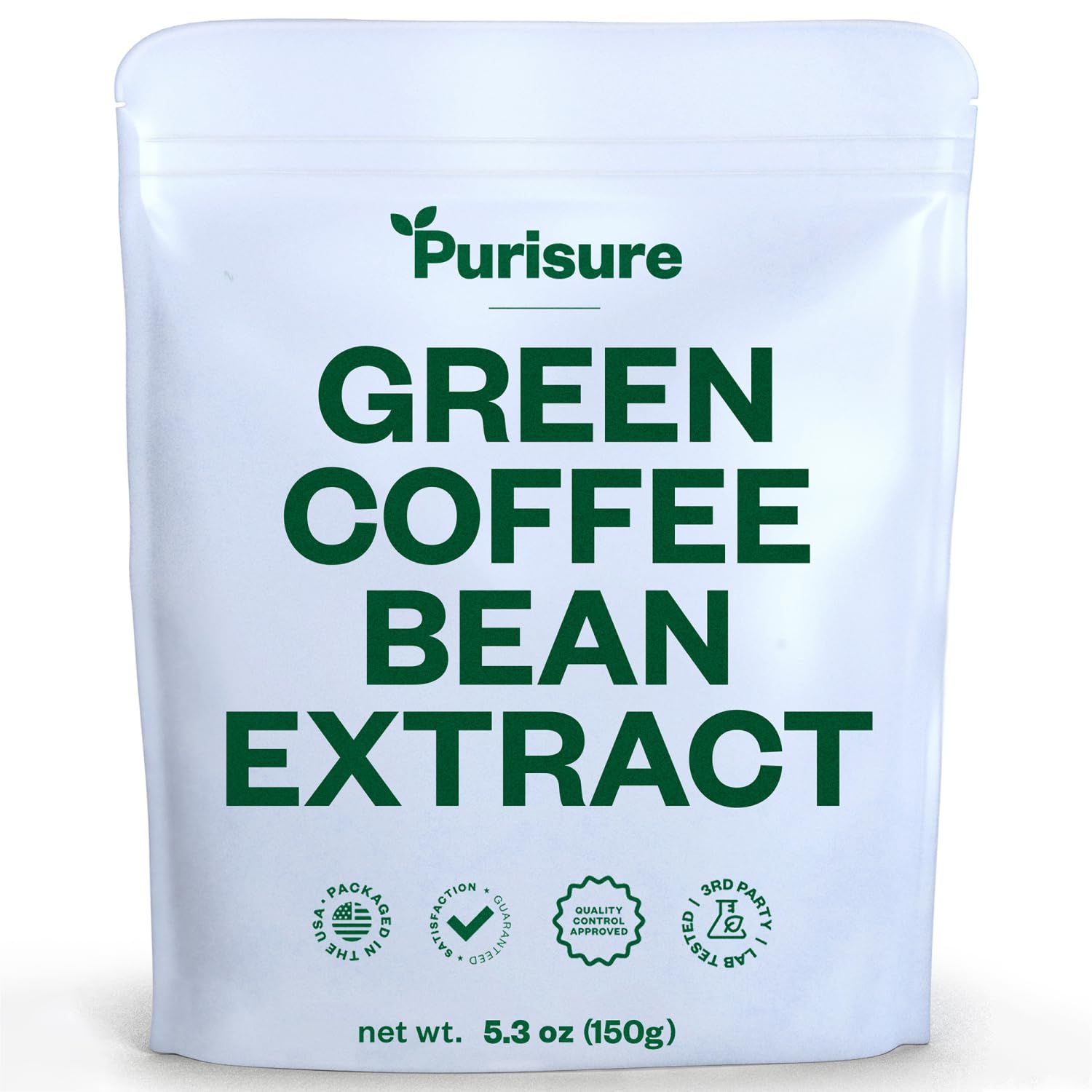 Purisure Green Coffee Bean Extract 150g, Green Coffee with Chlorogenic Acid, Body Detox and Cleanse for Women and Men, Natural Appetite Suppressant to Support Vitality and Energy, 750 Servings