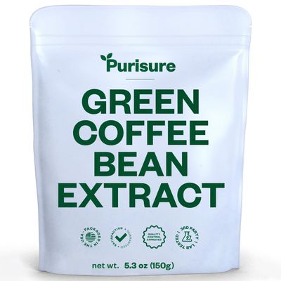 Purisure Green Coffee Bean Extract 150g, Green Coffee with Chlorogenic Acid, Body Detox and Cleanse for Women and Men, Natural Appetite Suppressant to Support Vitality and Energy, 750 Servings