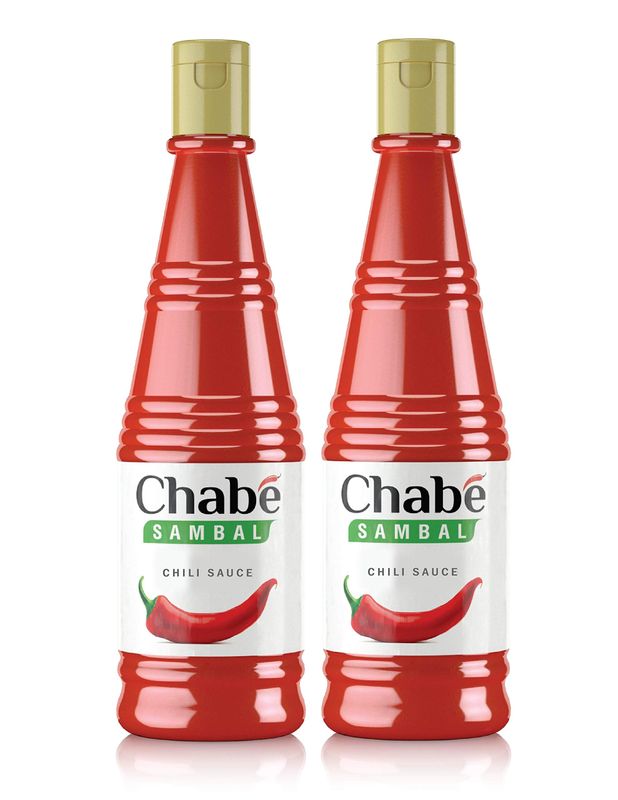 Chabe Sambal Chili Sauce, Chabe Hot Sauce, Vegan Sweet Chili, Spicy Ketchup, Sriracha, From Fresh Garlic, Gluten-free, 10.9 Fl Oz Pack of 2