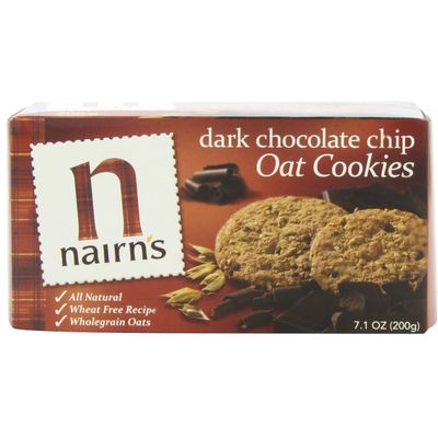 Nairns Dark Chocolate Chip Oat Cookies, 7.1-Ounce Pack of 4