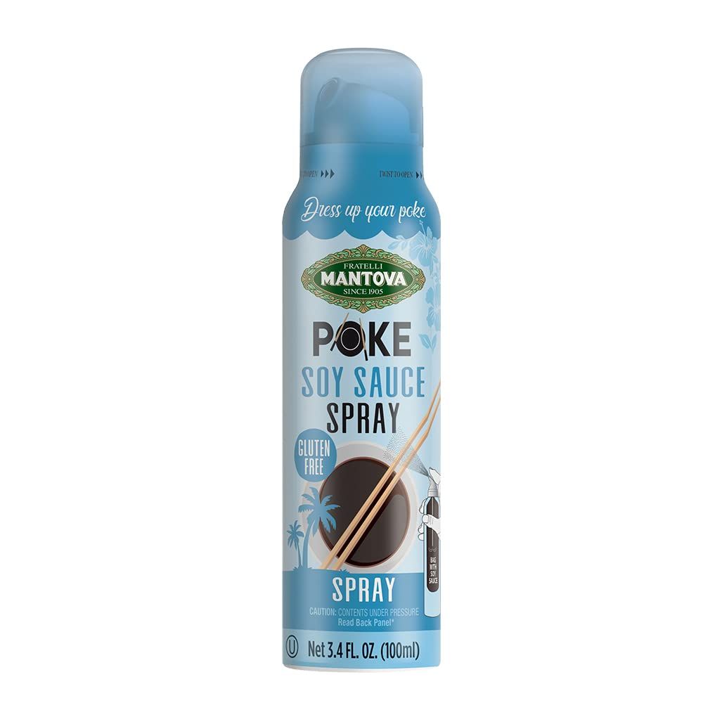 Mantova Poke Soy Sauce Spray, 3.4 fl. oz. Pack of 2, 100 Pure, All-Natural Soy Sauce, Vegan-Friendly, Gluten-Free, Cholesterol-Free, Certified Kosher
