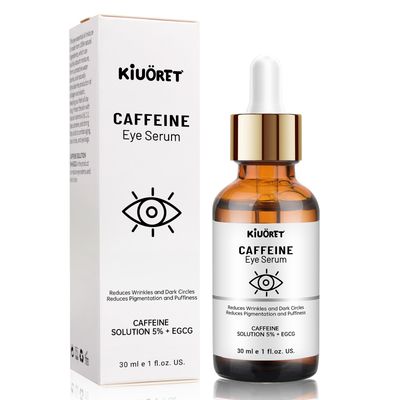 Caffeine Eye Serum with EGCG, 5 Caffeine Solution for Eyes Reduces Pigmentation and Puffiness, Under Eye Serum for Dark Circles, Wrinkles and Fine Lines for All Skin Types, 1 OZ