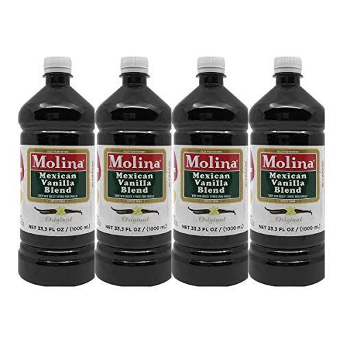 Molina Mexican Vanilla Blend By Molina Vainilla, 33.3 Oz 1000 Ml Vanillin Extract by Molina Vanilla 33.3 fl oz pack of 2