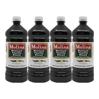 Molina Mexican Vanilla Blend By Molina Vainilla, 33.3 Oz 1000 Ml Vanillin Extract by Molina Vanilla 33.3 fl oz pack of 2