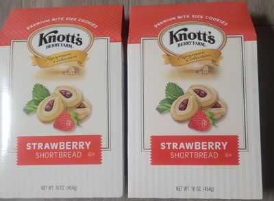 Knotts Berry Farm Strawberry Shortbread Cookies 2 Pack bundle 16 oz