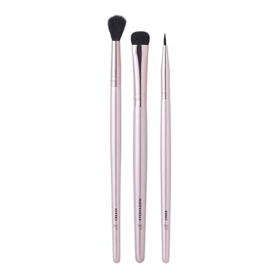 e.l.f. No Budge Brush Trio, 3-Piece Eyeshadow Brush Set For Applying &amp; Blending Color, Use With The No Budge Cream Eyeshadows, Vegan &amp; Cruelty-Free