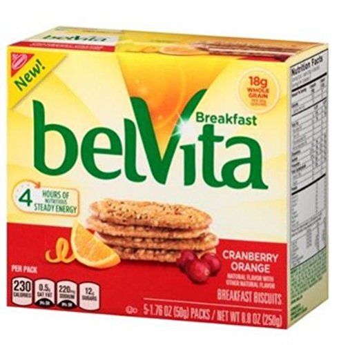 Nabisco, Belvita, Cranberry Orange Breakfast Biscuits, 8.8oz Box Pack of 3