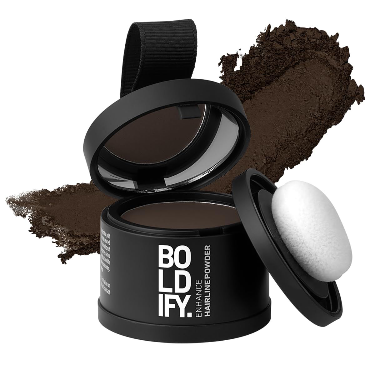 BOLDIFY Hairline Powder - Root Touch Up Hair Color for Gray Coverage - Bald Spot Concealing Hair Powder for Women &amp; Men - 48-Hour Stain-Proof - Ash Brown