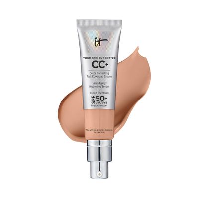 IT Cosmetics CC Cream Medium Cool - Full-Coverage Foundation With SPF 50, Color Corrector &amp; Anti-Aging Serum, Formulated With Niacinamide &amp; Hyaluronic Acid, Natural Finish, 1.08 fl oz
