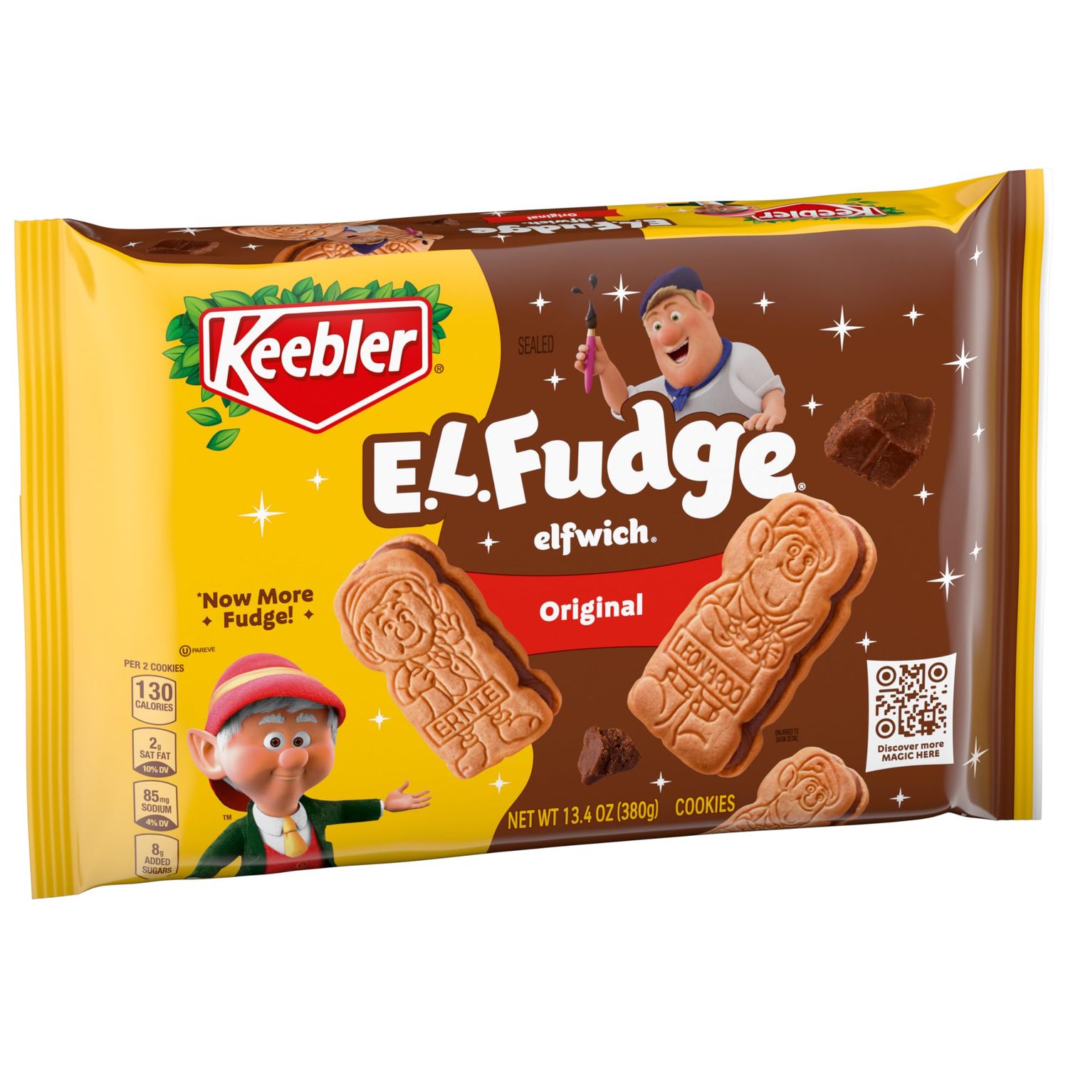 Keebler E.L. Fudge Elfwich Cookies, Sandwich Cookies Stuffed with Creme Filling, 13.4 oz