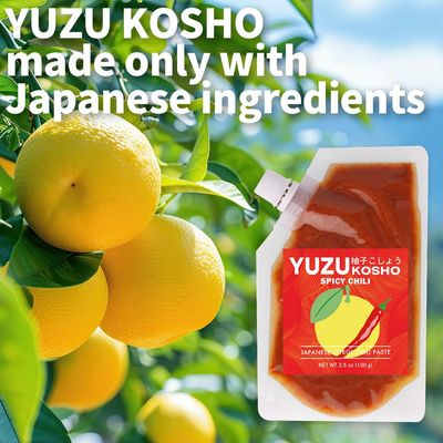 Red Yuzu Kosho - Japanese Spicy Citrus Chili Condiment, Vegan, No Additives, 3.5 oz 100g, Bold Umami Seasoning