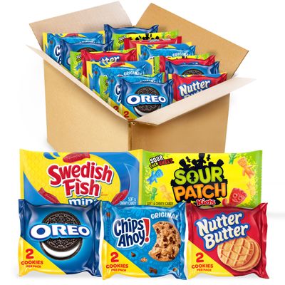 OREO, CHIPS AHOY!, Nutter Butter, SOUR PATCH KIDS &amp; SWEDISH FISH Cookies &amp; Candy Variety Pack, 40 Snack Packs