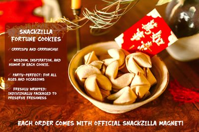 Snackzilla Fortune Cookies, Fortune Cookies Individually Wrapped Bulk, Fortune Cookies Bulk 30, Fortune Cookies for Kids, Chinese New Year Fortune Cookies 30 Pieces