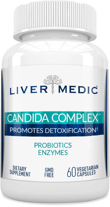 Liver Medic Candida Complex Oregano Oil, Digestive Enzymes, Candida Cleanse, Non-GMO Probiotic Supplement with Organic Herbs, Caprylic Acid, Grape Seed Extract, 60 Vegetarian Capsules