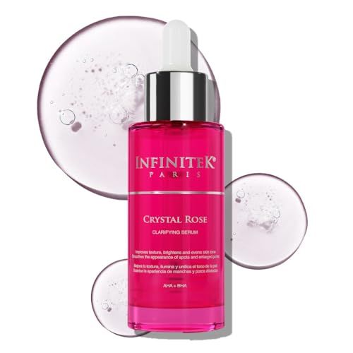 Infinitek Paris Crystal Rose Serum - Hydrating and Exfoliating Brightening Serum, Face Moisturizer and Skin Lightening, Moisturized Skin - Premium Facial Moisturizer 1 Fl Oz