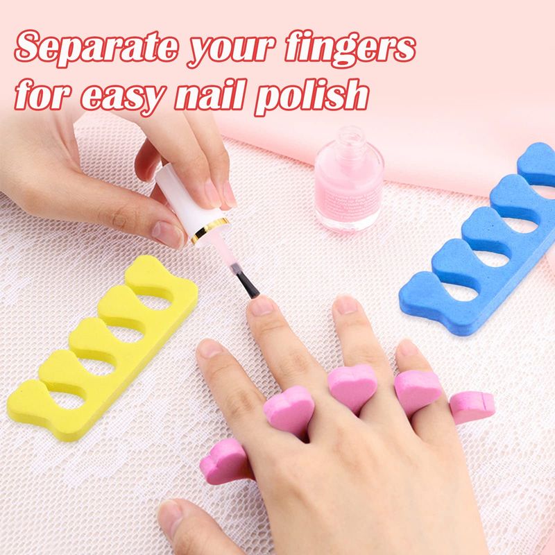 10pcs Toe Separators for Pedicure, Soft Sponge Toe Separator for Nail Polish, Toe Dividers Separators Finger Dividers for Women Nail Art Pedicure Manicure Polishing Beauty Accessories