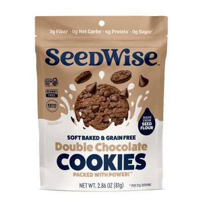 Ozery Bakery Seedwise - Double Chocolate Cookies, Soft Baked and Grain Free, 3-Count Bag Pack of 3