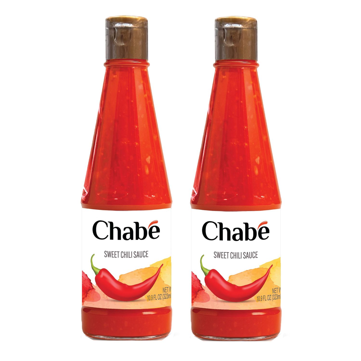 Chabe Sambal Hot Sauce Sweet Chili Flavor Vegan Spicy Ketchup, Sriracha, From Fresh Garlic, Gluten-free, 10.9 Fl Oz Pack of 2