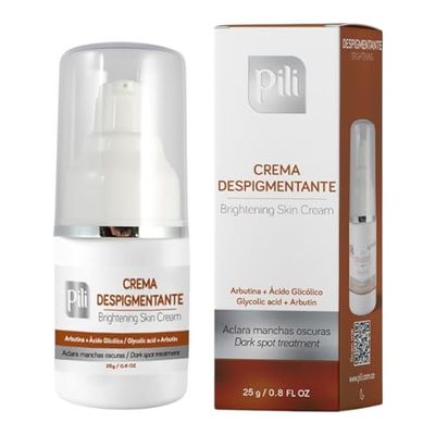 Pili Brightening skin cream with Arbutin &amp; Glycolic Acid Restores Skin Tone Brightens Complexion, Dark Spot cream for Face and Body use, Underarms, Neck, Knees, Elbows. 0.8 oz - 25 g