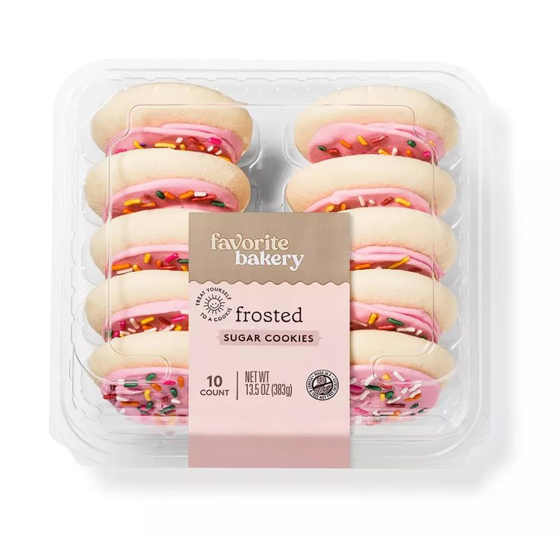 Frosted Sugar Cookies With Pink Icing - 13.5oz 10ct - FrostyDelights Pack of 2