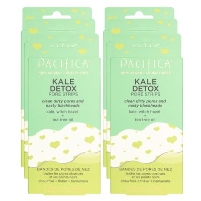 Pacifica - Blackhead Remover Strips Nose Strips - 6-PACK Kale Detox Skin Care - Deep Cleansing Nose Strips wInstant Pore Unclogging - Oil-Free Non-Comedogenic Vegan Clean Beauty Dermatologist Tested