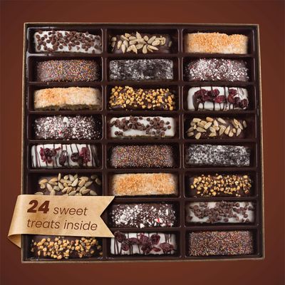 Barnetts Fathers Day Chocolate 24 Biscotti Gift Baskets, Gourmet Cookie Gifts Box for Him and Her Food Basket Delivery, Candy Ideas for Dad, Husband, Brother, Son, Father, Grandfather, Boyfriend, W...