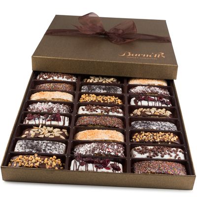 Barnetts Fathers Day Chocolate 24 Biscotti Gift Baskets, Gourmet Cookie Gifts Box for Him and Her Food Basket Delivery, Candy Ideas for Dad, Husband, Brother, Son, Father, Grandfather, Boyfriend, W...