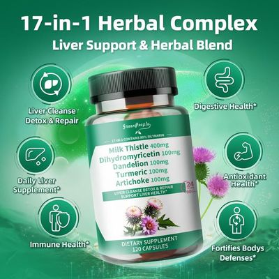 GREENPEOPLE Liver Cleanse Detox & Repair - Strength Milk Thistle 30X Extract - Standardized and Concentrated 80 Silymarin wVitamin,95 curcuminoids & 17Liver Health Nutrients to Revive & Thrive