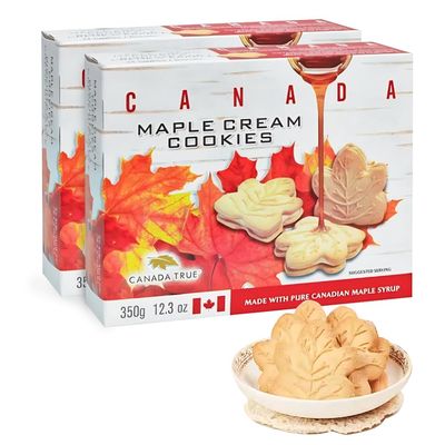 Maple Cookies From Canada 2-Pack x 350g Maple Cream Cookies Made From 100 Real Canadian Maple Syrup - In BoomQQ Special Packaging