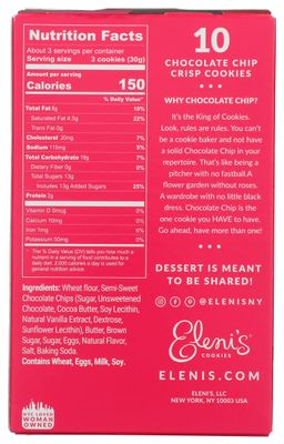 Eleni's New York Crisp Chocolate Chip Cookie, 3.5 OZ