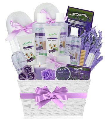 Gift Baskets for Women- 1 Valentines Day Gift tfor Women &amp; Men! Birthday Gifts for Women, Beauty Basket Home Spa Basket 20 pc Set Includes Body Lotion, Bath Bombs &amp; More! Spa Gifts for Her