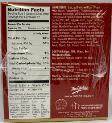 Mrs. Fields Jumbo Individually Wrapped Chocolate Chip Cookies 12 count